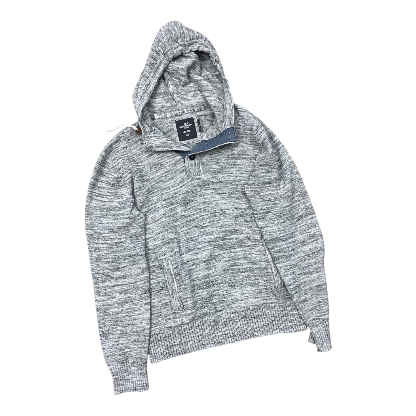 Sweatshirt Hoodie By H&M In Grey, Size:L