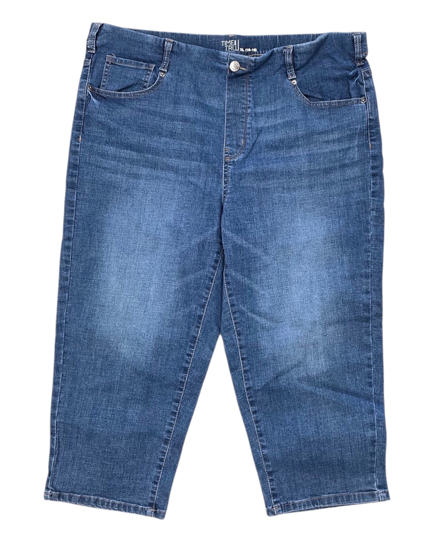Jeans Cropped By Time And Tru In Blue, Size:Xl