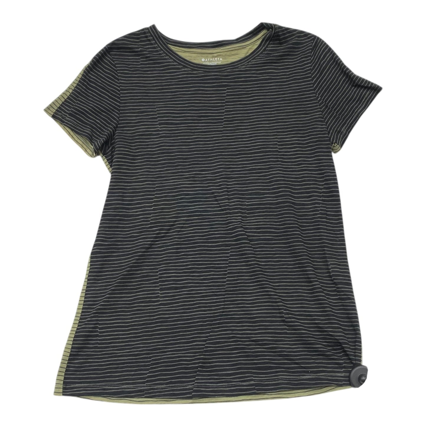 Athletic Top Ss By Athleta In Black & Green, Size:S
