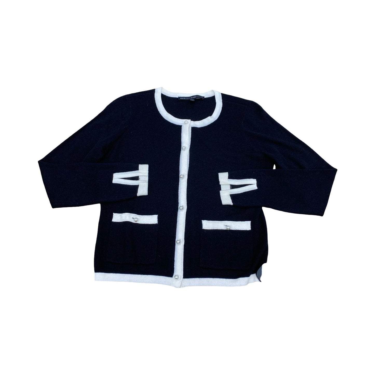 Sweater Cardigan By White House Black Market In Black & White, Size:Xs