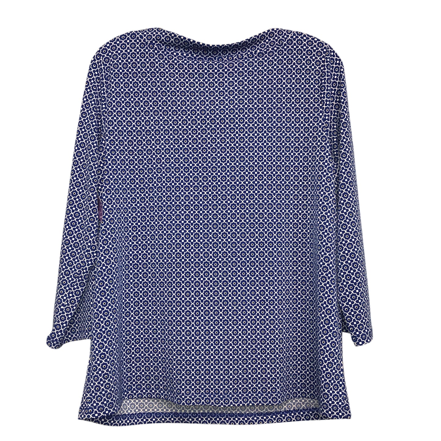 Top 3/4 Sleeve By Liz Claiborne In Blue & White, Size:M