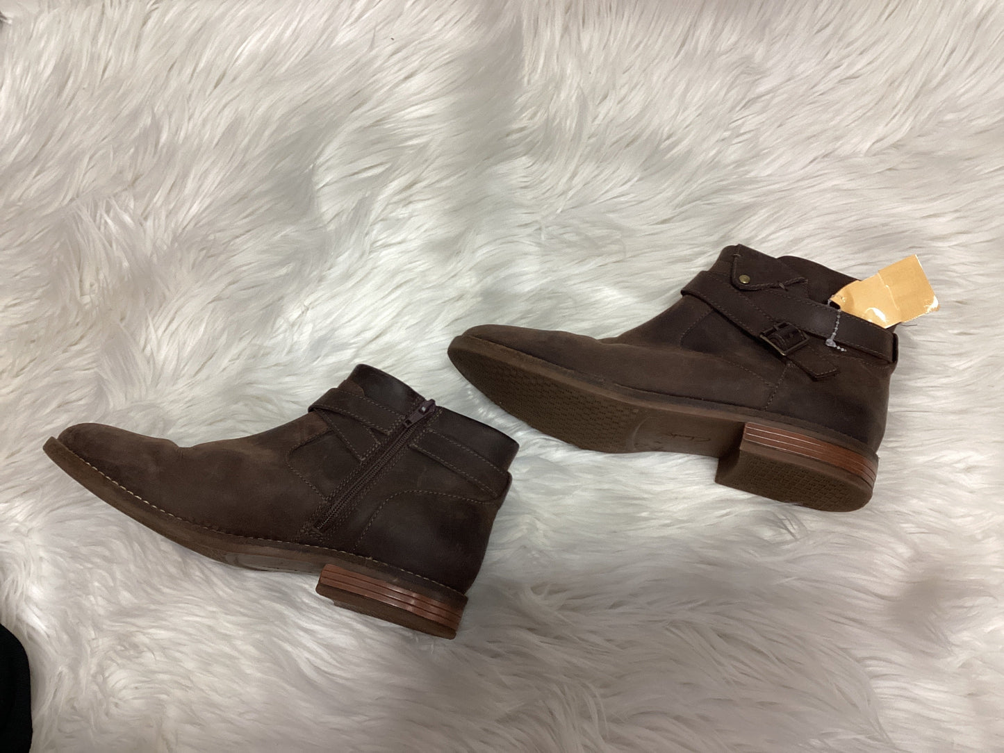Boots Ankle Flats By Clarks In Brown, Size:8.5