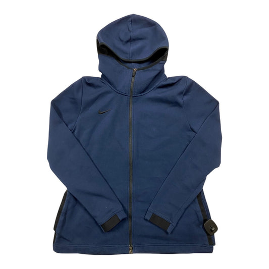 Athletic Sweatshirt Hoodie By Nike In Navy, Size:L