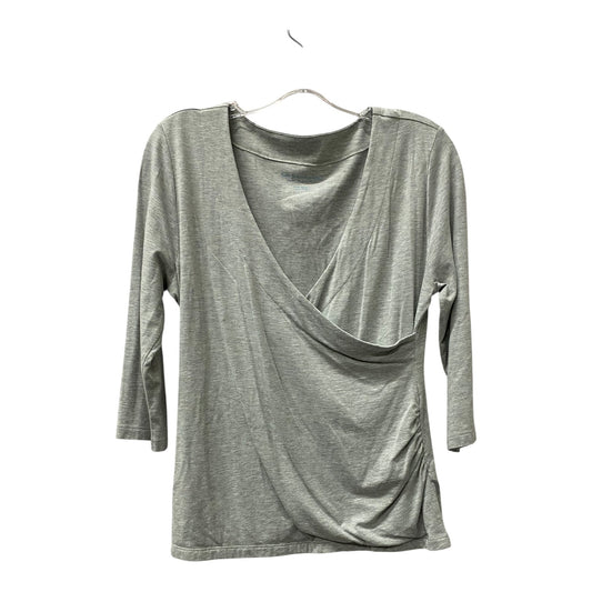 Top 3/4 Sleeve By Soft Surroundings In Grey, Size:Mp