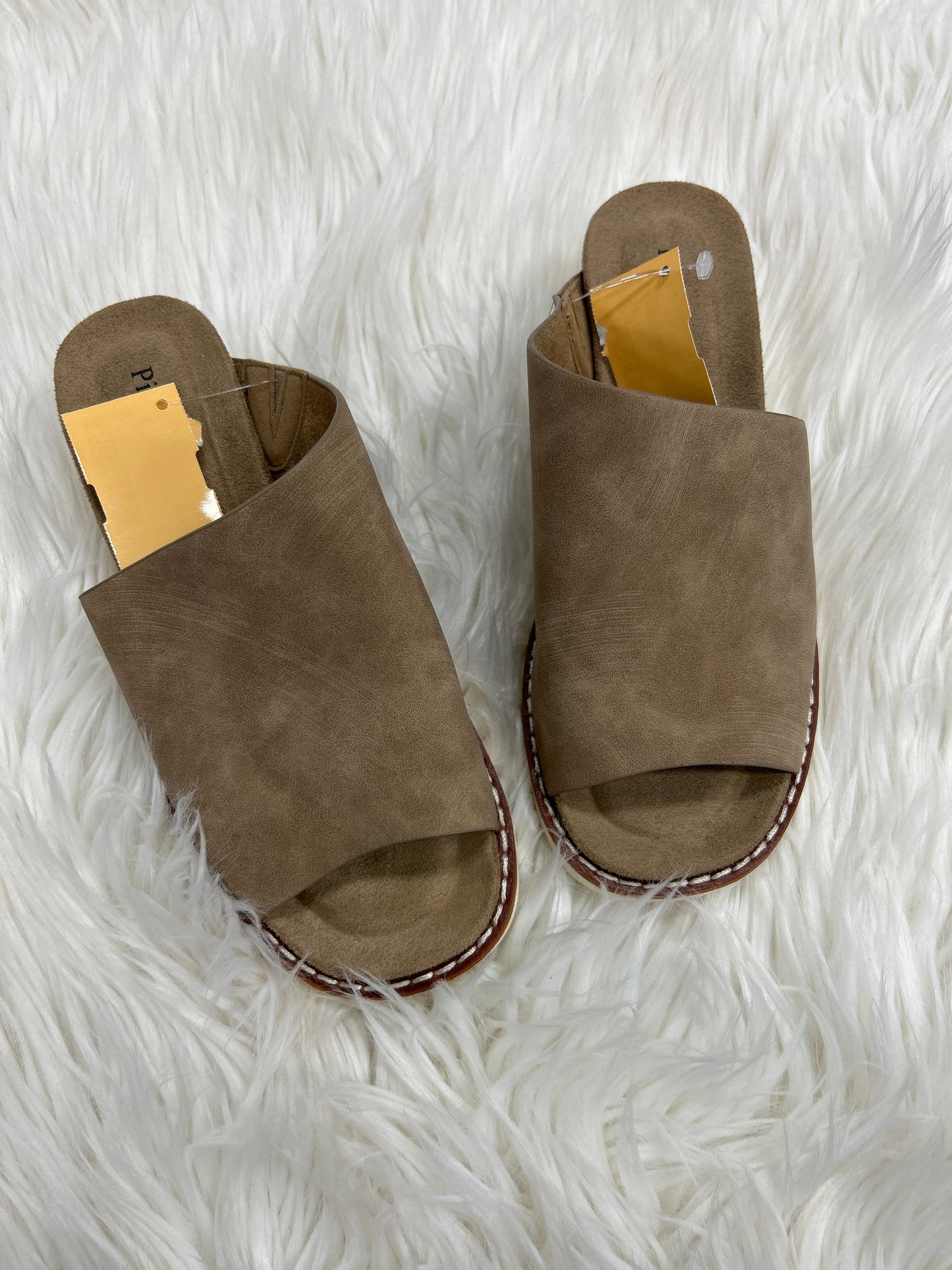 Sandals Heels Wedge By Pierre Dumas In Brown, Size:6