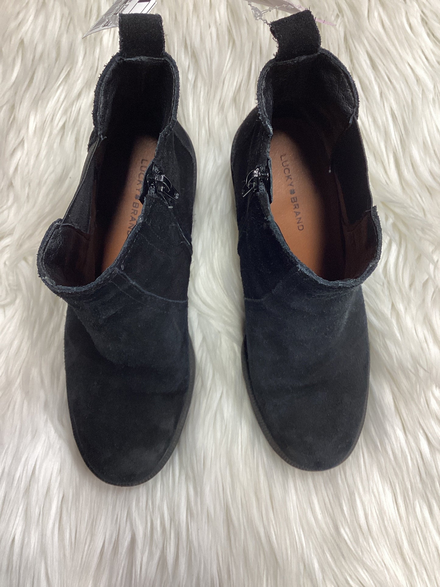 Boots Ankle Heels By Lucky Brand In Black, Size:9