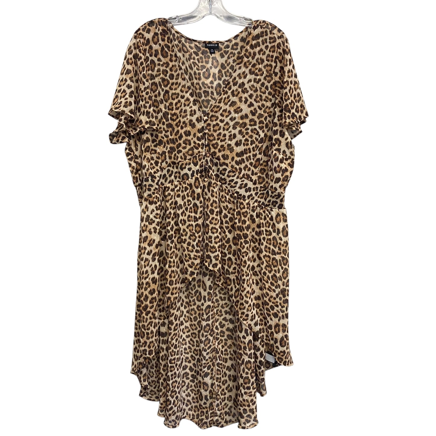 Kimono Top SS By Torrid In Animal Print, Size:3X