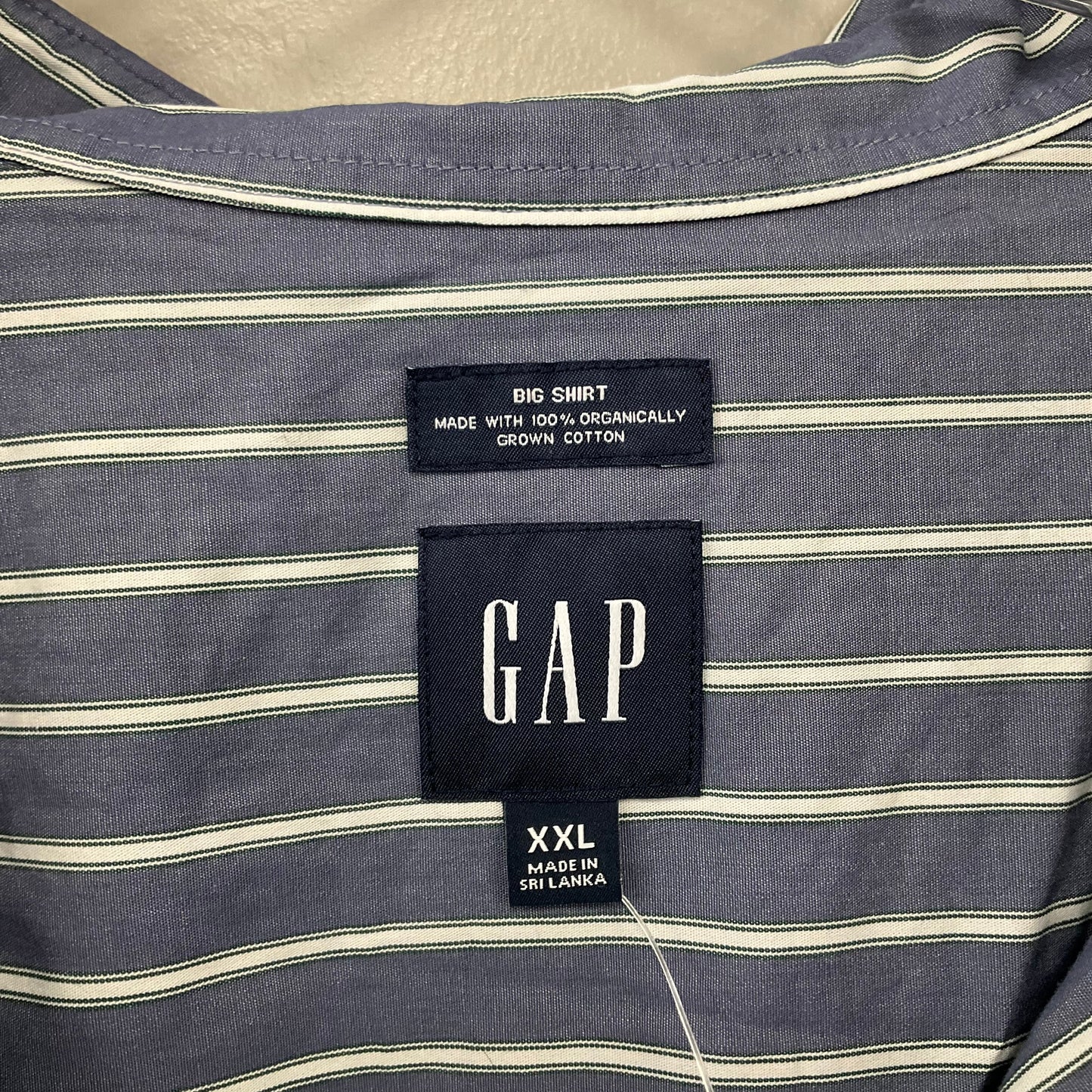 Top Long Sleeve By Gap In Blue & White, Size: Xxl