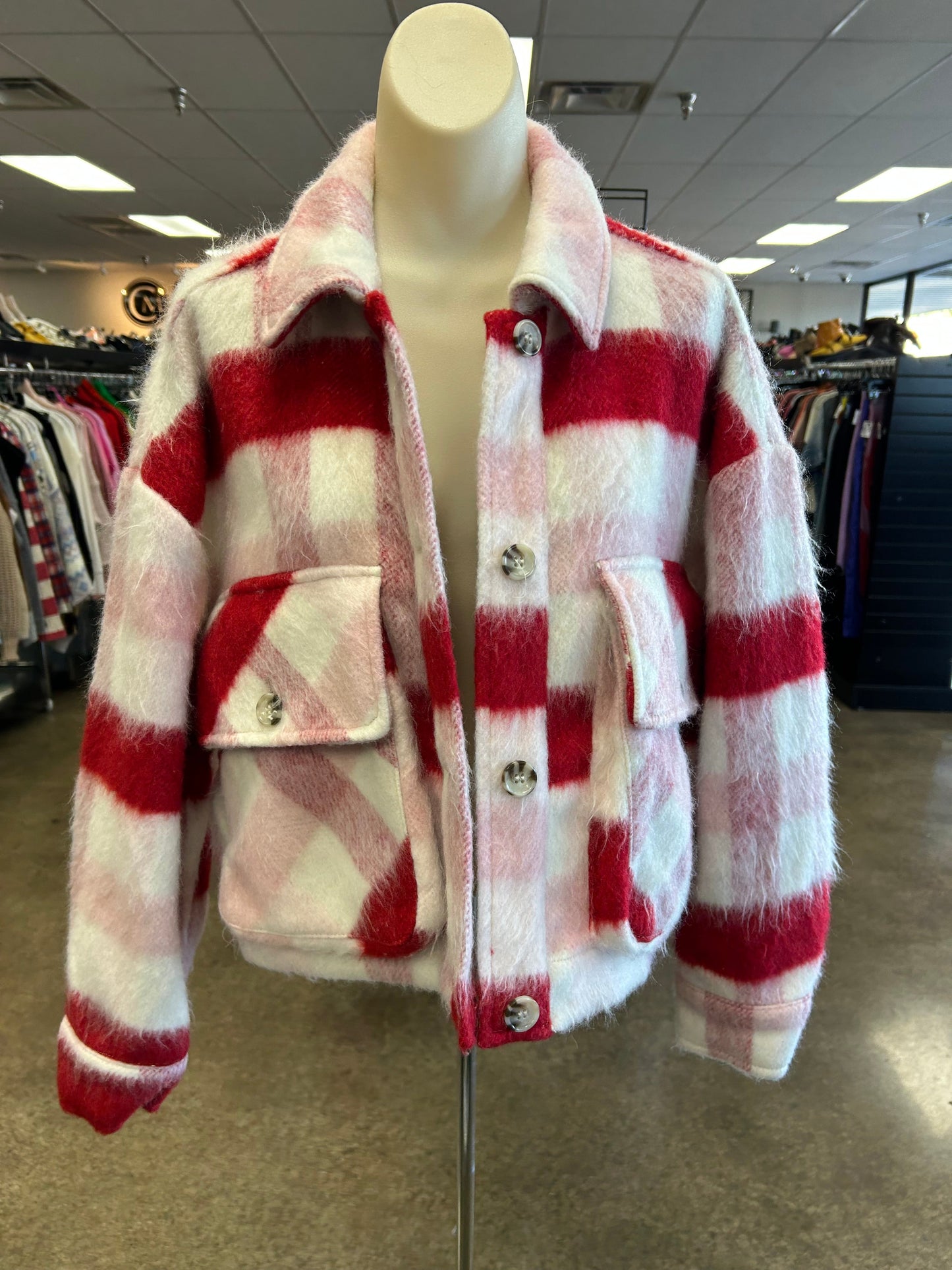 Jacket Faux Fur & Sherpa By Blanknyc In Pink & Red, Size:S