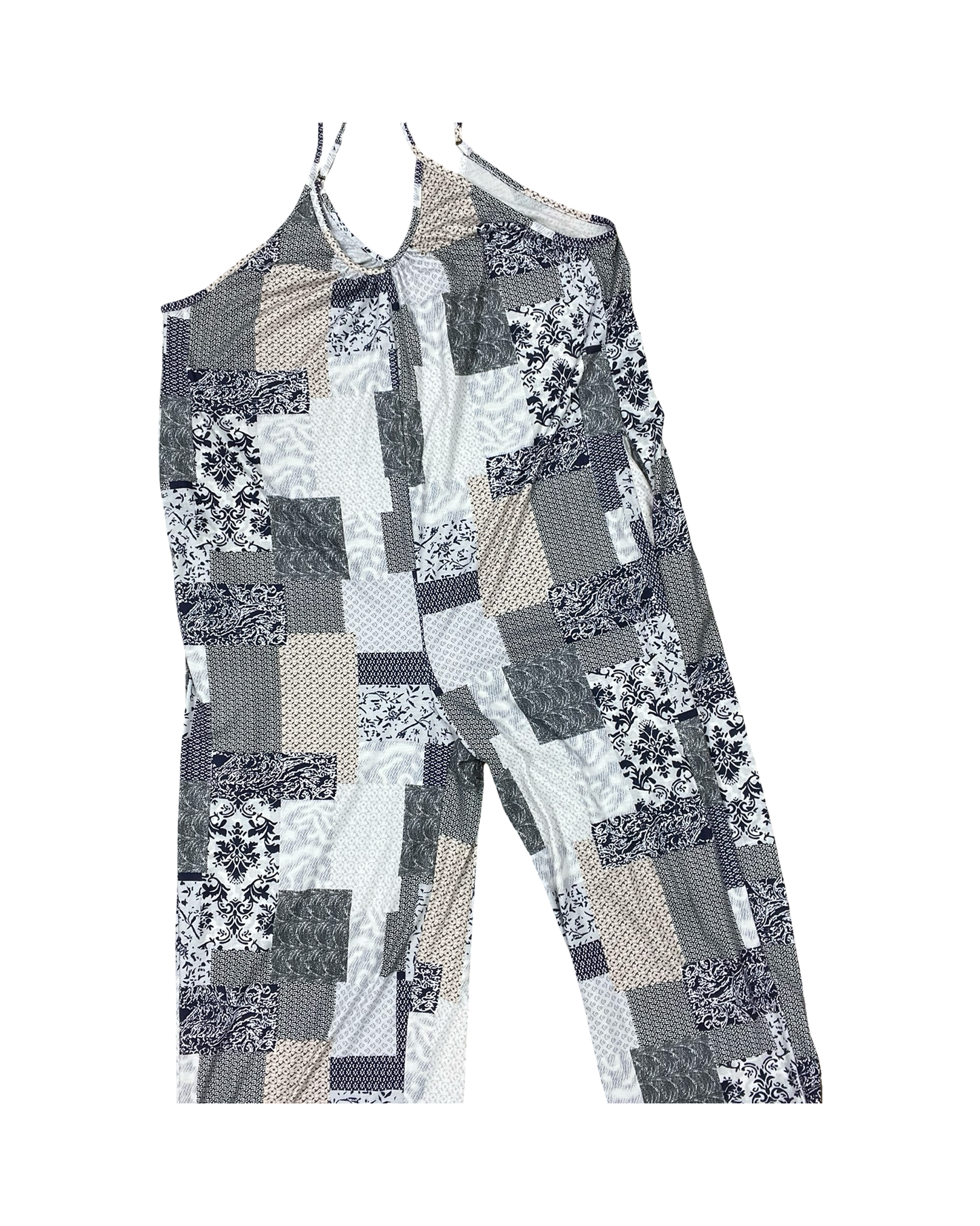 Jumpsuit By Clothes Mentor In Blue & White, Size:L