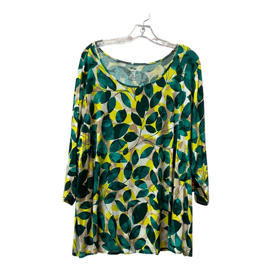 Top Ss By Evri In Green & Yellow, Size:2X