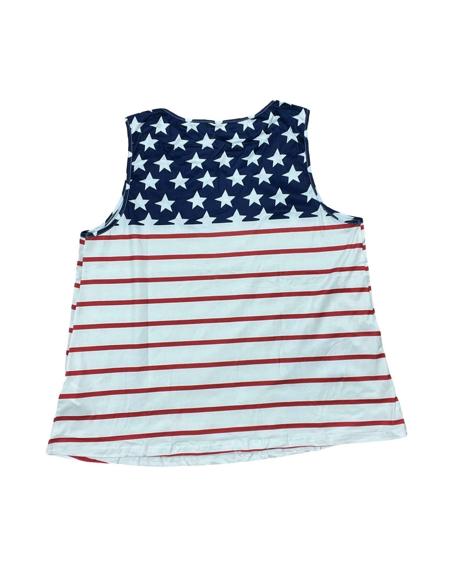 Top Sleeveless By Clothes Mentor In Blue Red & White, Size:1X