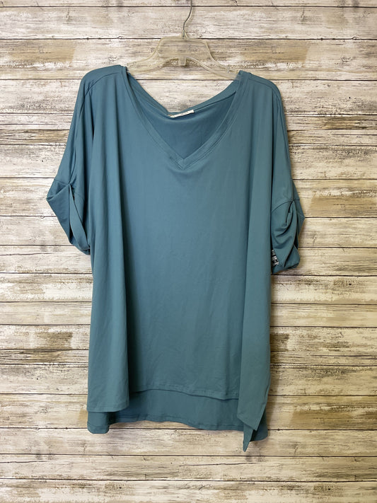 Top Ss By Zenana Outfitters In Blue, Size:3X