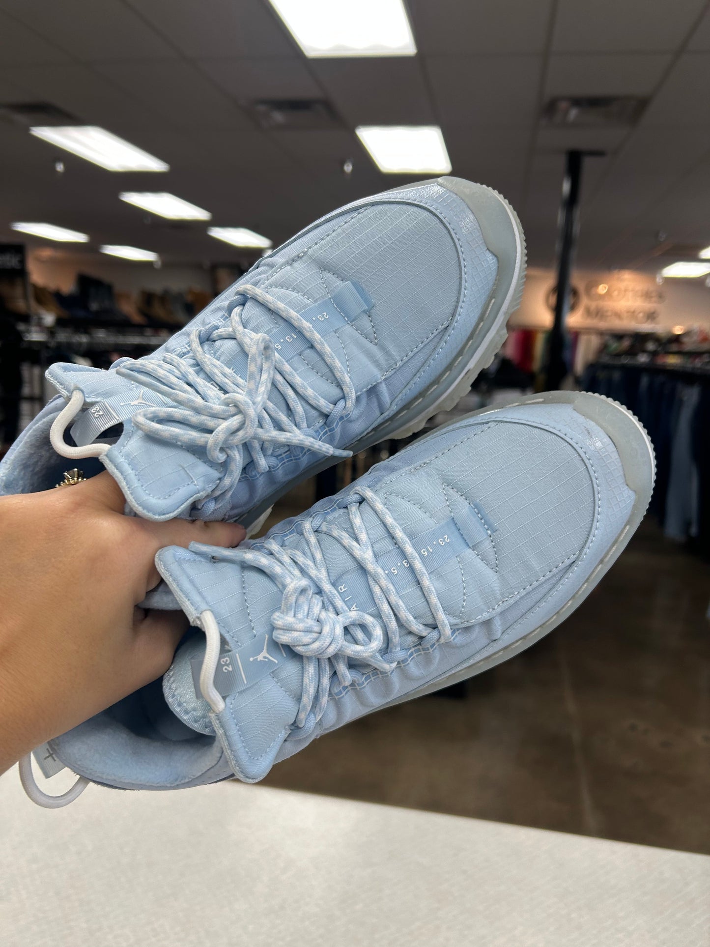 Shoes Luxury Designer By Jordan In Blue, Size:7.5