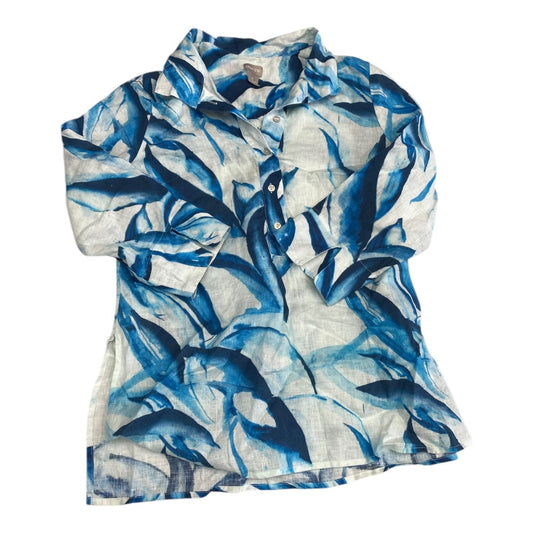 Top 3/4 Sleeve By Chicos In Blue, Size:8P