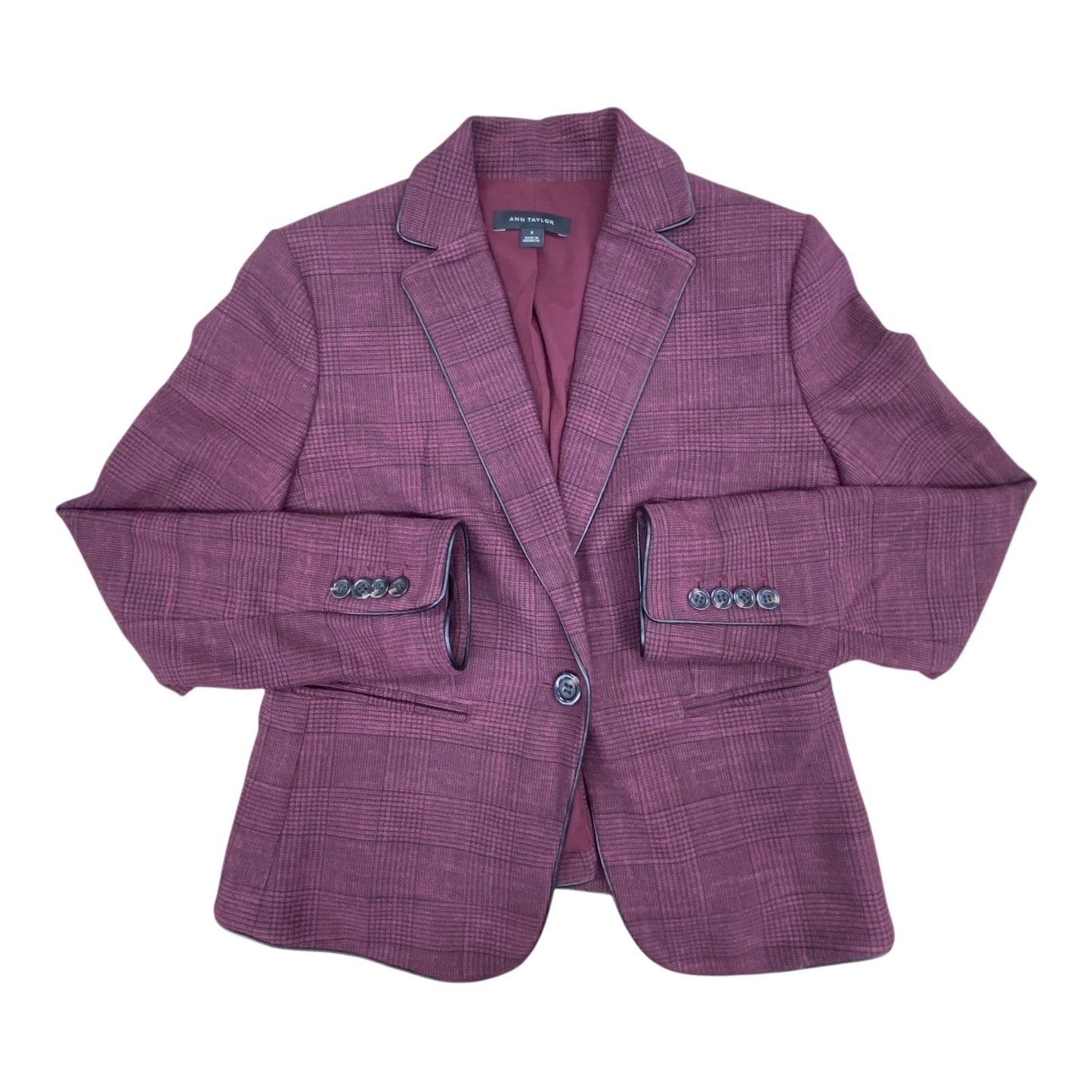 Blazer By Ann Taylor In Purple, Size:0