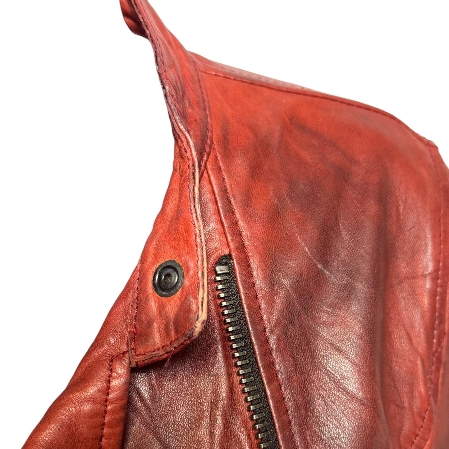 Jacket Moto Leather By Empresa In Red, Size: S (IT 40)