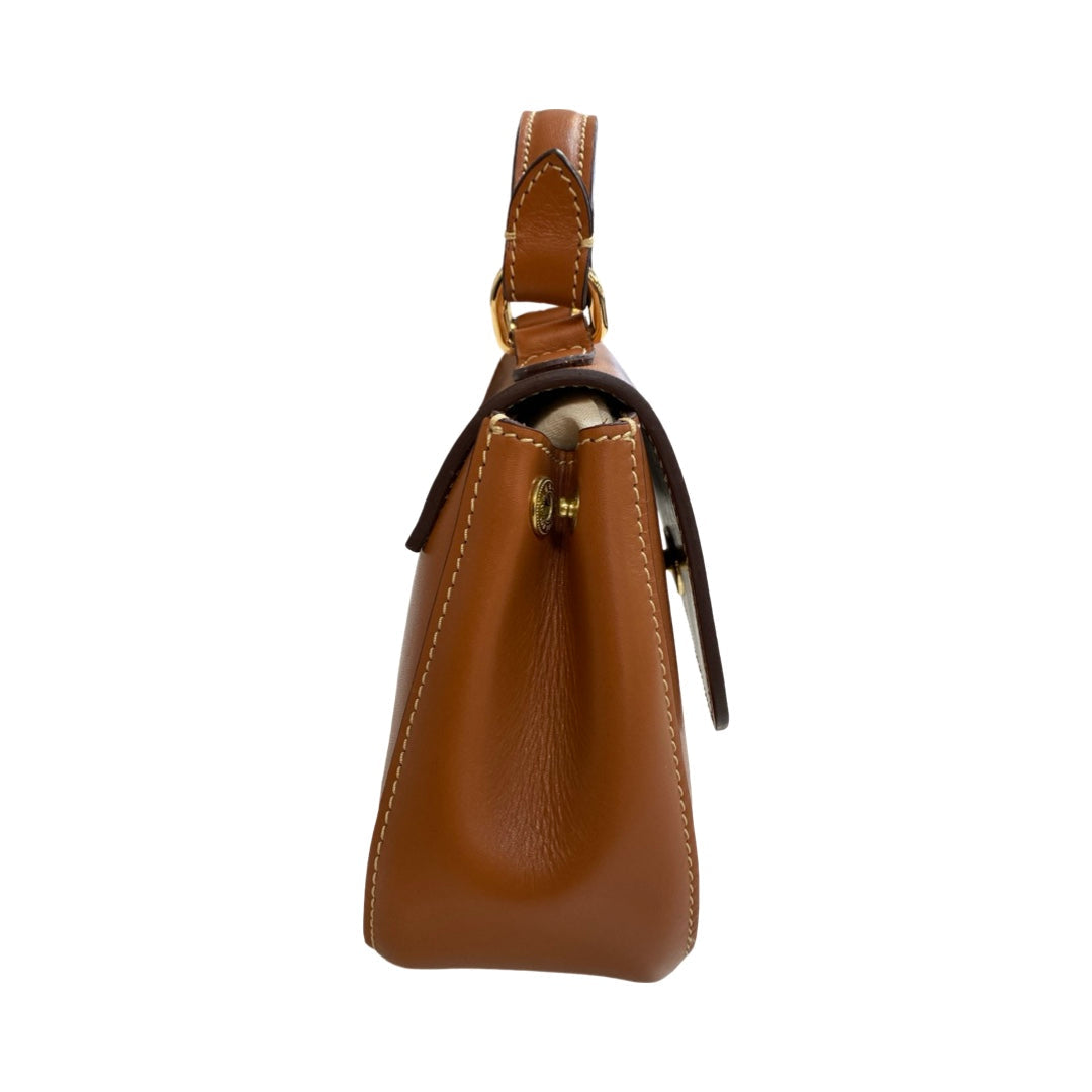 Handbag Leather By Cmb In Brown, Size:Small