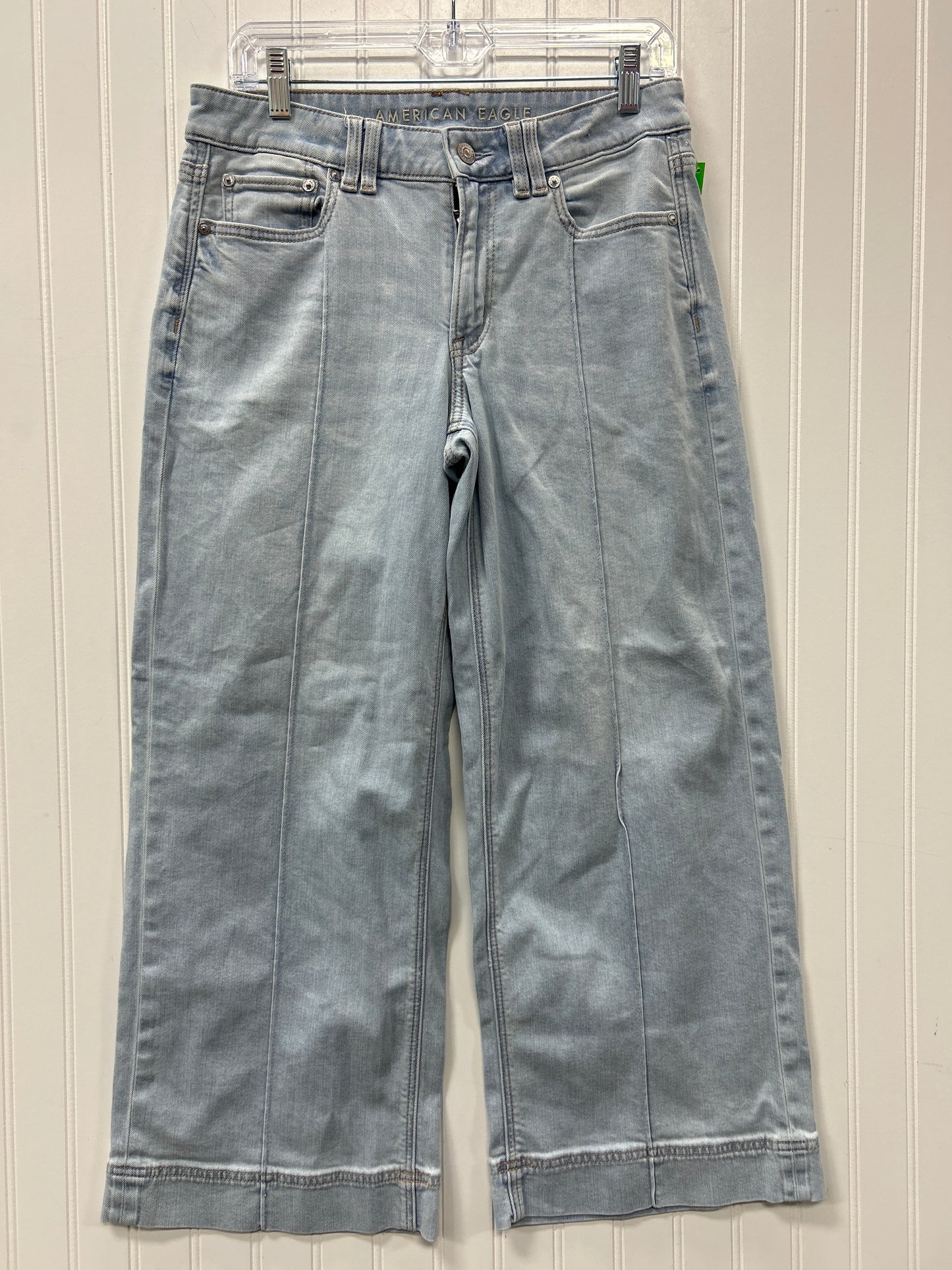 Jeans Wide Leg By American Eagle In Blue Denim, Size:4P