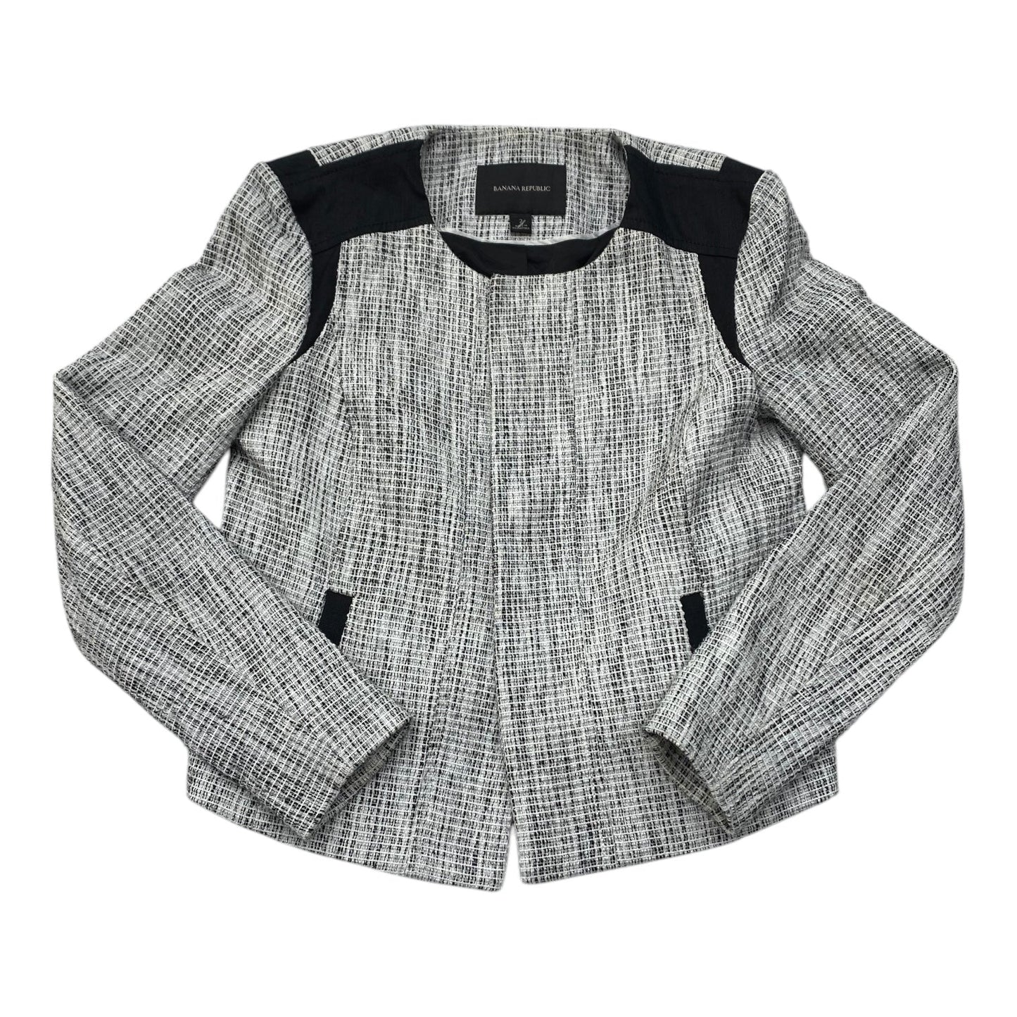 Blazer By Banana Republic In Black & Grey, Size:2
