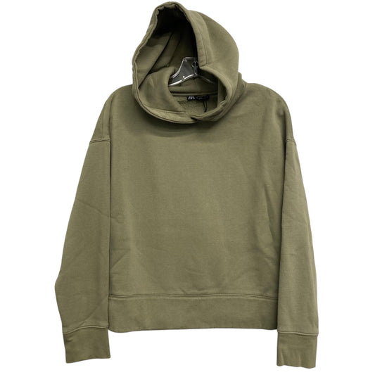 Sweatshirt Hoodie By Zara In Green, Size:M