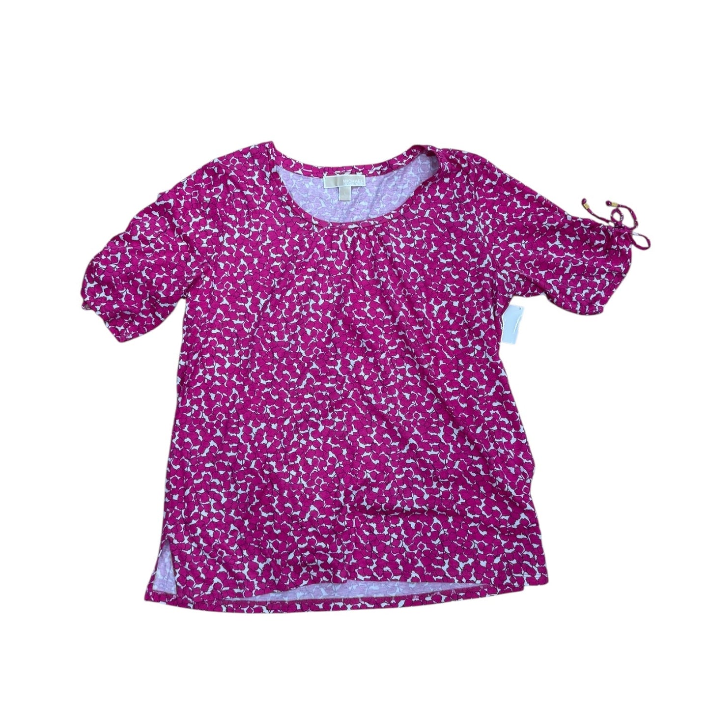 Top Ss Designer By Michael Kors In Pink & White, Size:L