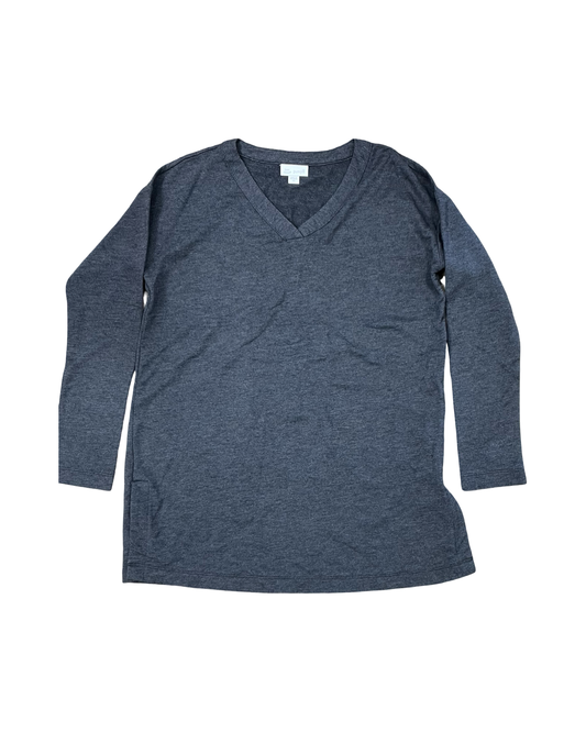 Top Ls Basic By J. Jill In Grey, Size:Xs