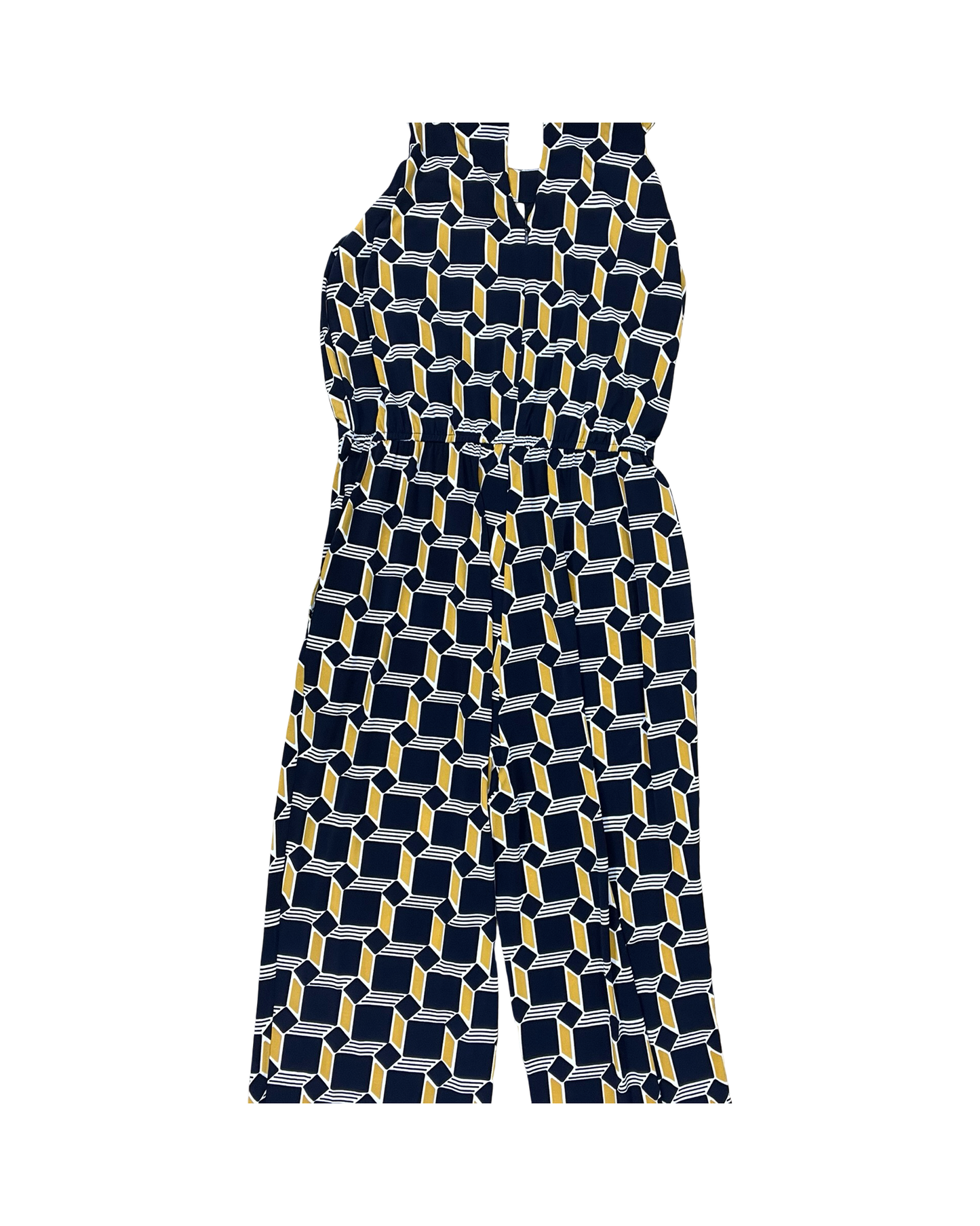 Jumpsuit By En Focus In Blue & Gold, Size:L