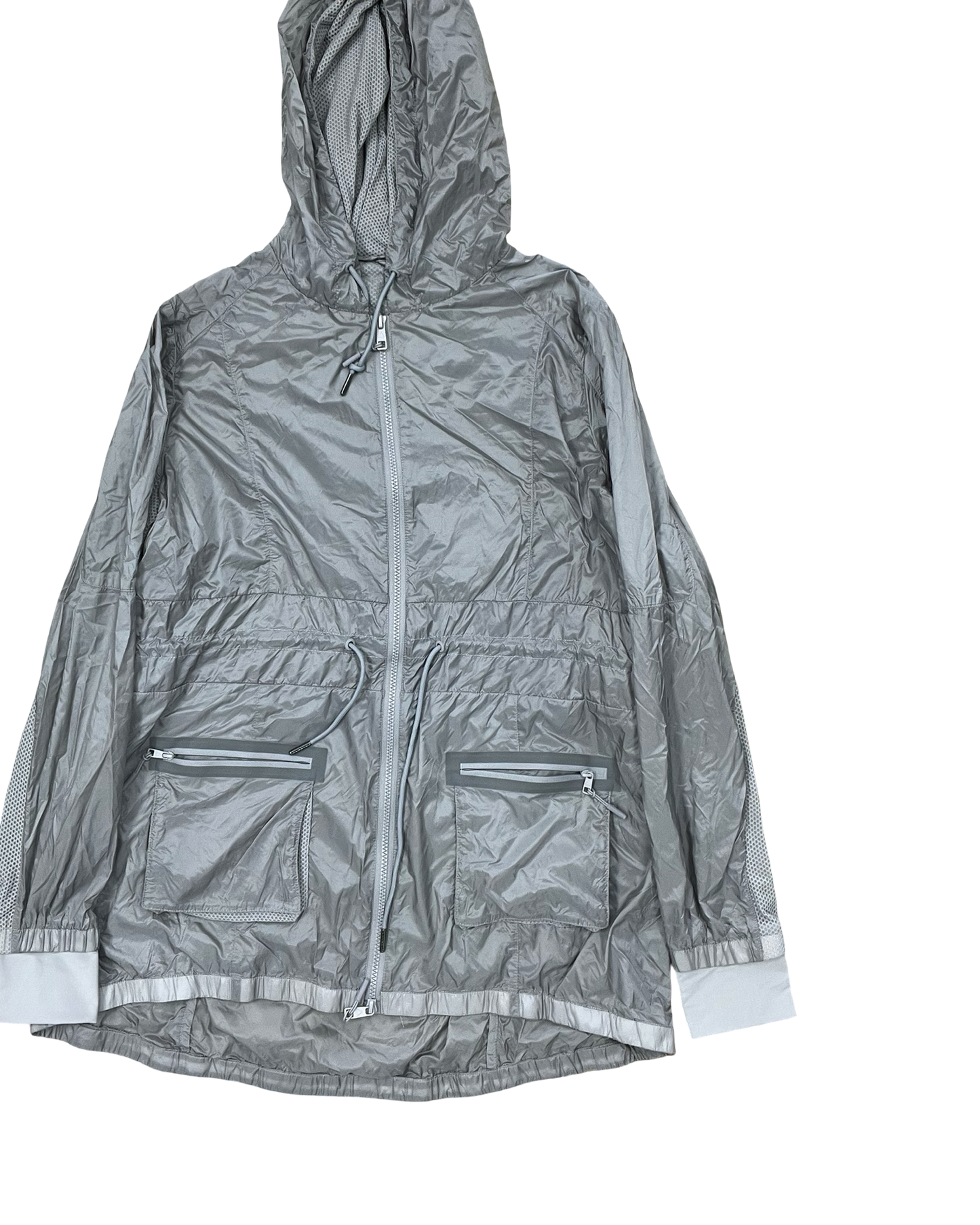 Jacket Windbreaker By Clothes Mentor In Grey, Size:L