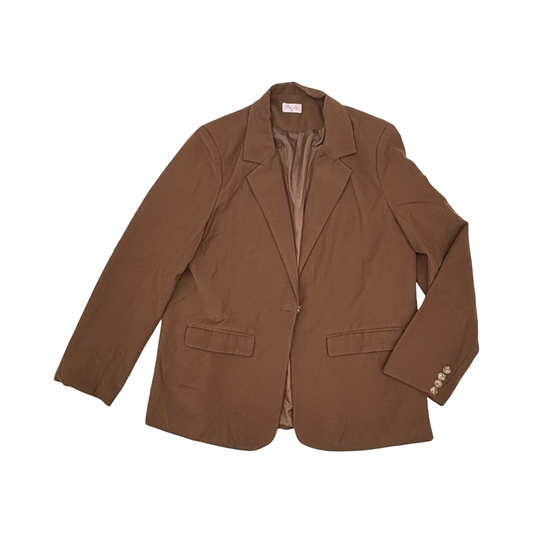 Blazer By Pink Lily In Brown, Size:Xxxl