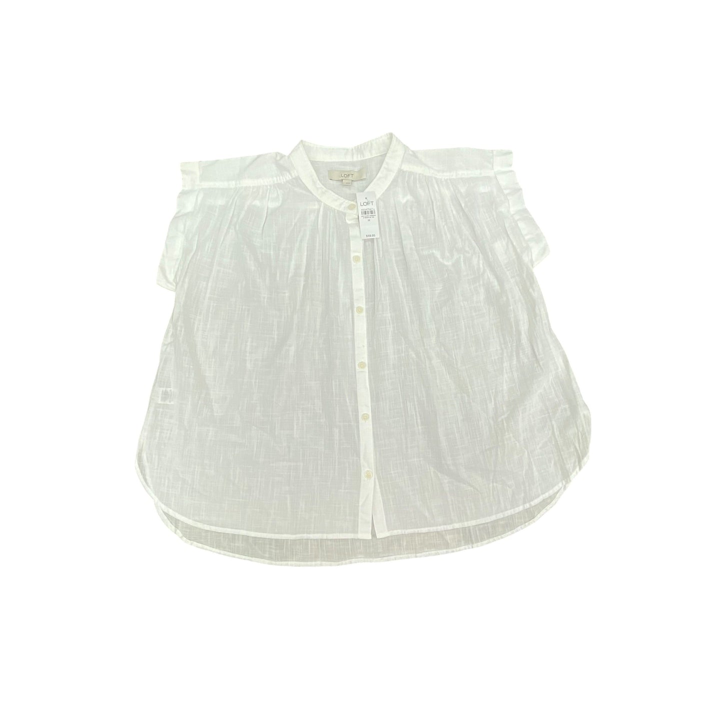 Top Sleeveless By Loft In White, Size:M