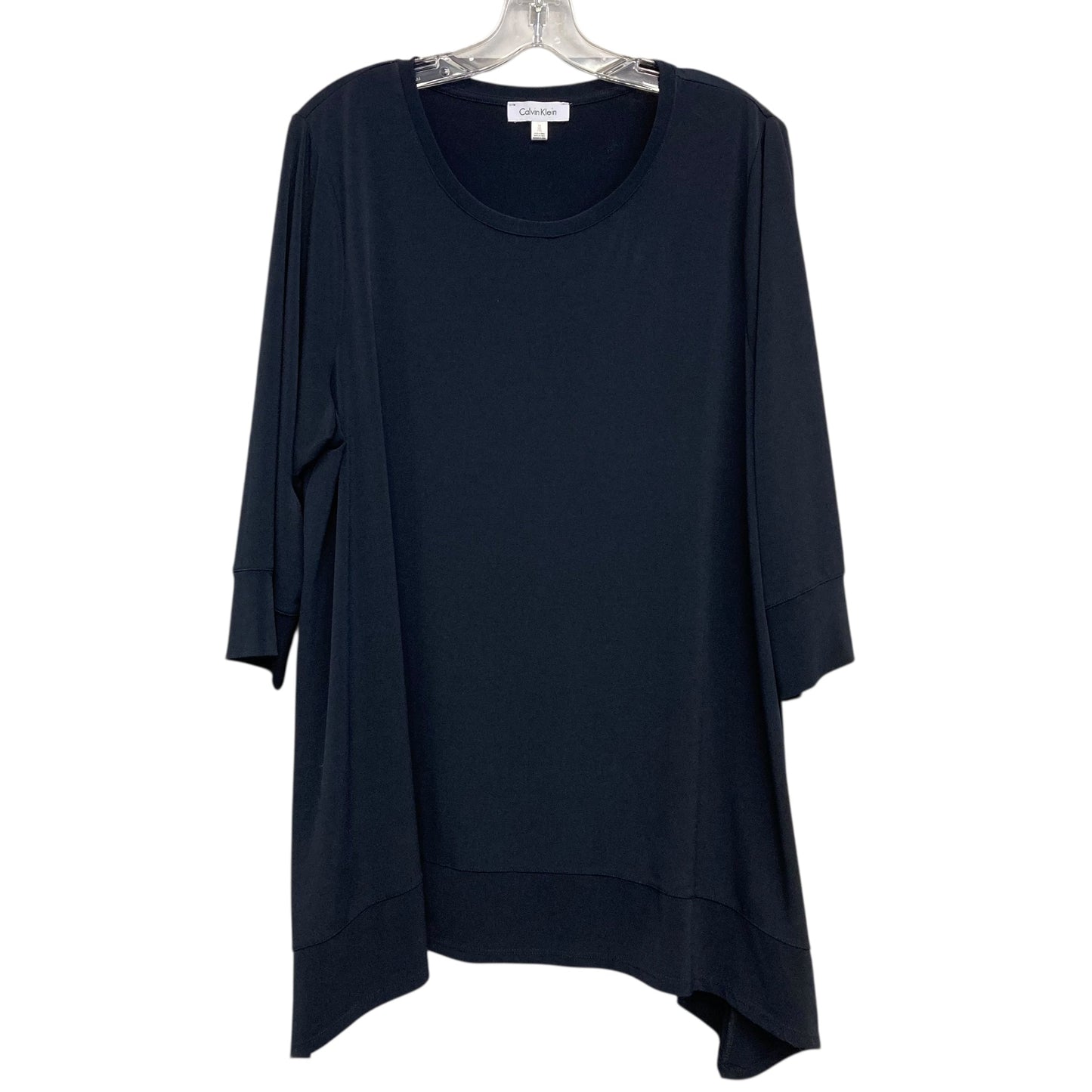 Top Ls Basic By Calvin Klein In Black, Size:1X