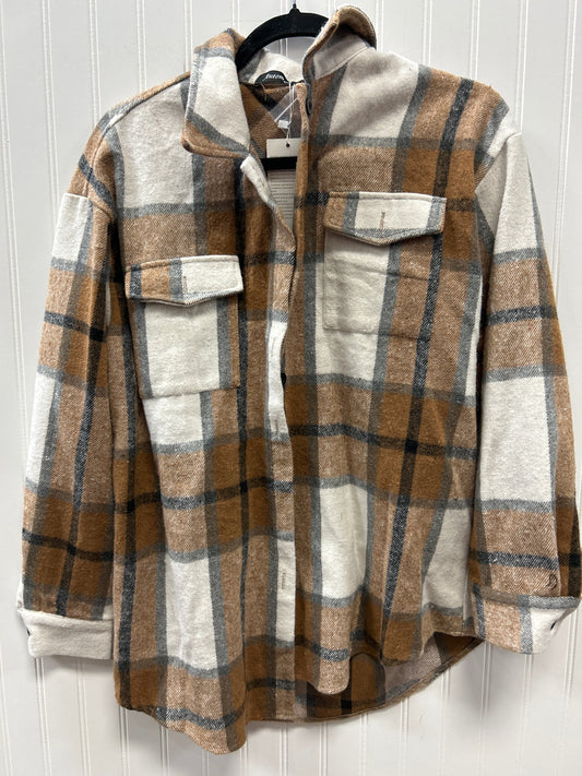 Jacket Fleece By Automet In Brown & Cream, Size:M NWT