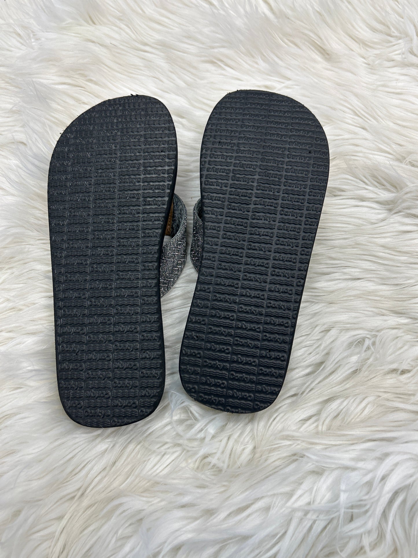 Sandals Flip Flops By Corkys In Silver, Size:8