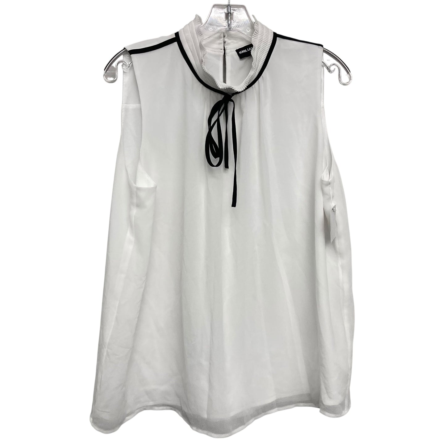 Top Sleeveless Designer By Karl Lagerfeld In White, Size:L