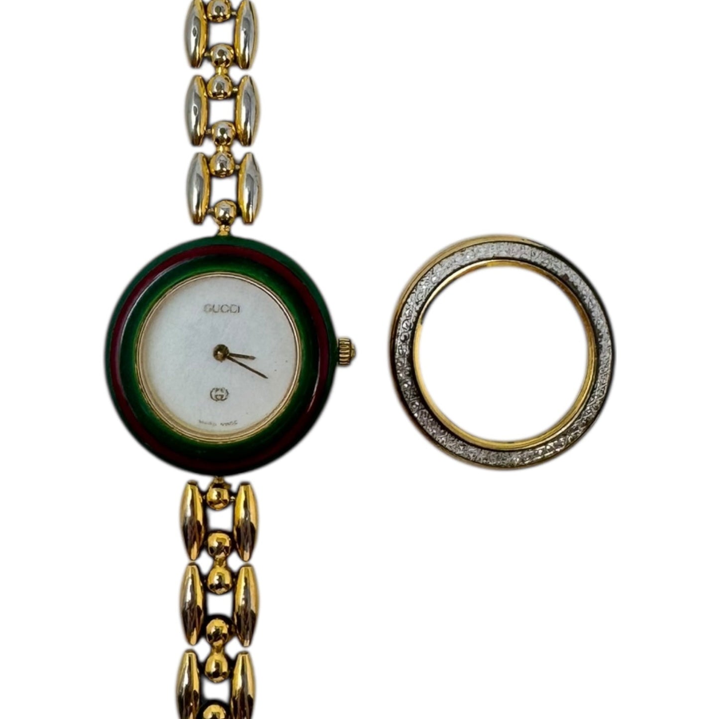 Vintage Interchangeable Bezel Watch Luxury Designer By Gucci