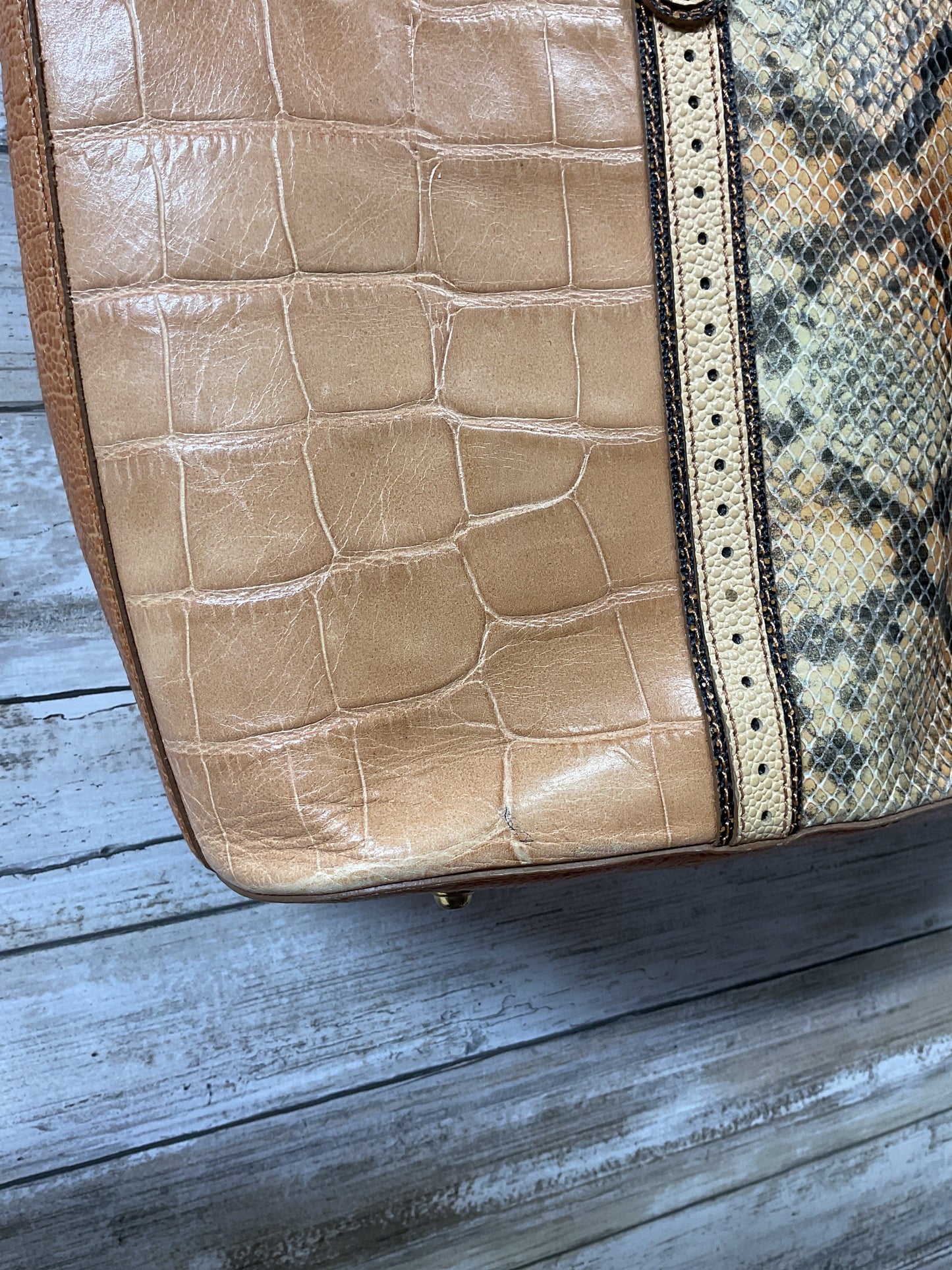 Handbag Designer By Brahmin In Brown, Size:Medium