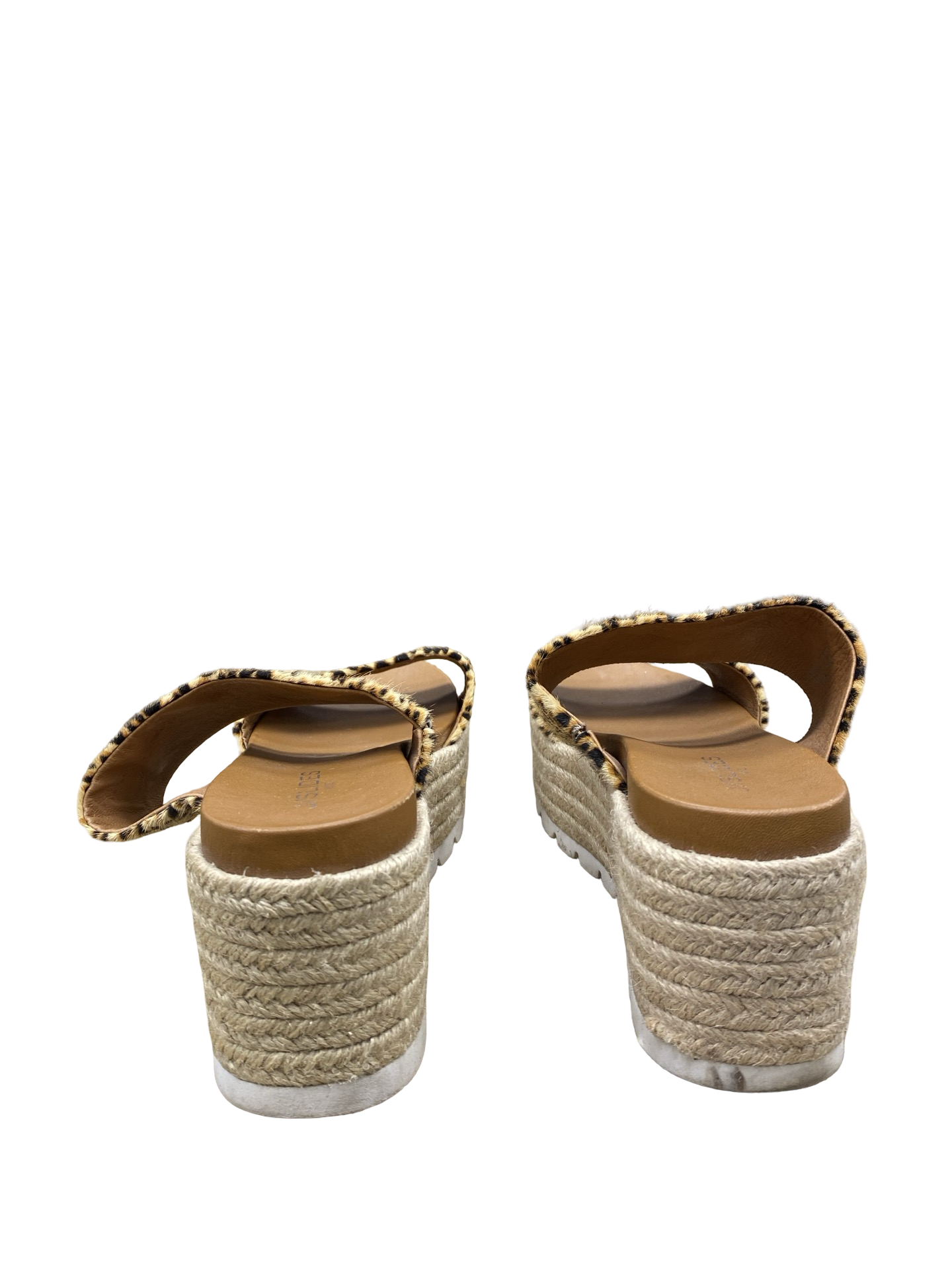 Sandals Heels Platform By J Slides In Animal Print, Size:8.5