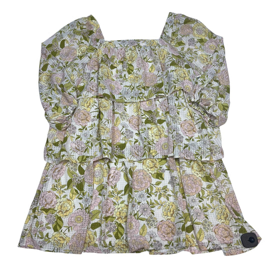 Dress Casual Short By Who What Wear In Cream & Green, Size:Xxl