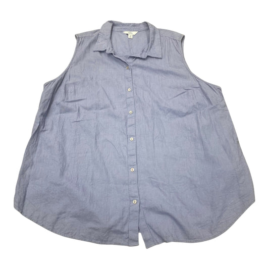 Top Sleeveless By Croft And Barrow In Blue, Size:3X