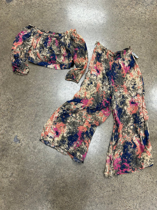 Pants Set 2Pc By Free People In Blue & Green, Size:M