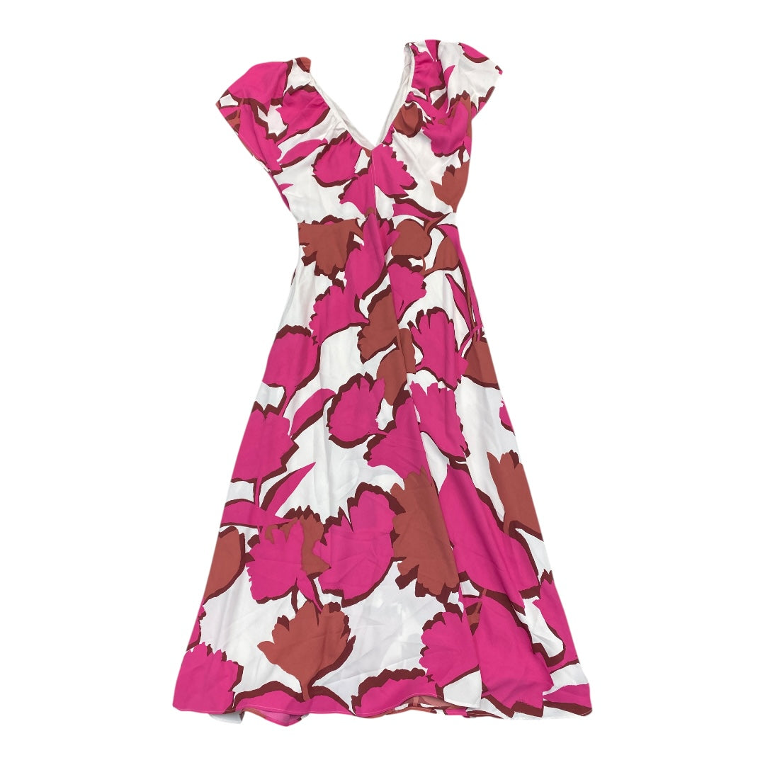 Dress Casual Maxi By Ann Taylor In pink & White, Size:4