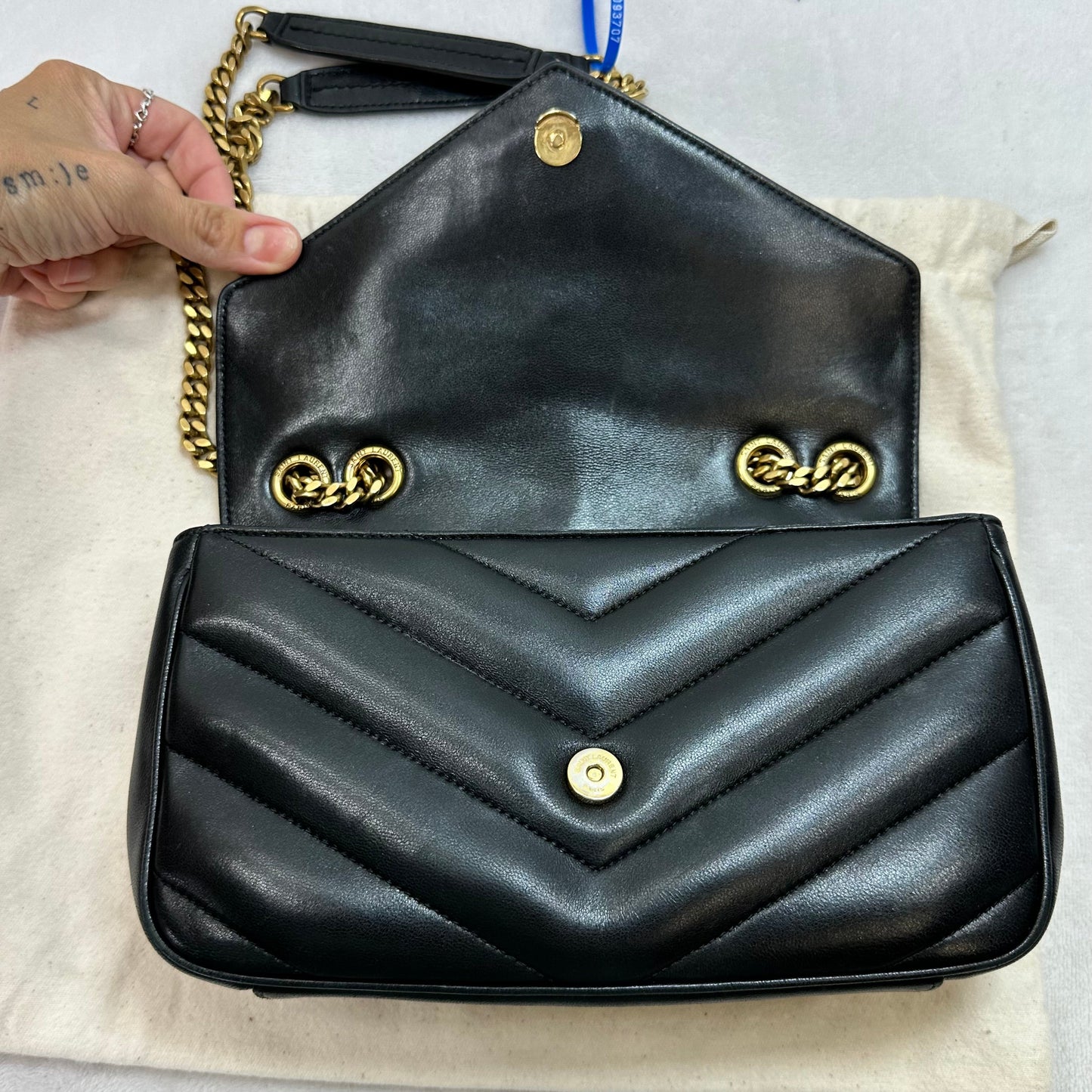 Loulou Matelassé lambskin Small Shoulder Bag Crossbody Luxury Designer By Yves Saint Laurent, Size: Small