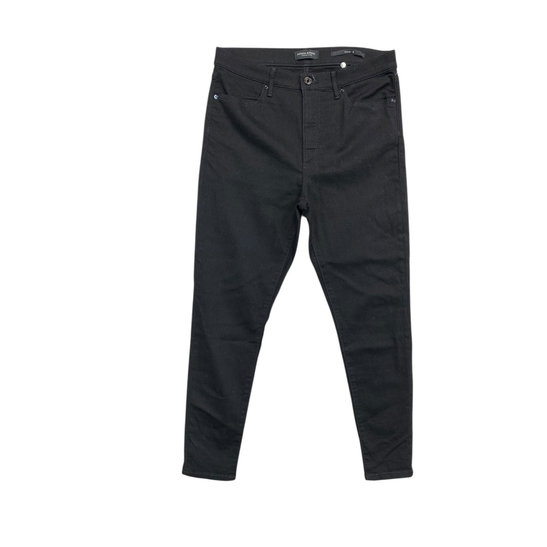 Jeans Skinny By Banana Republic In Black Denim, Size:12