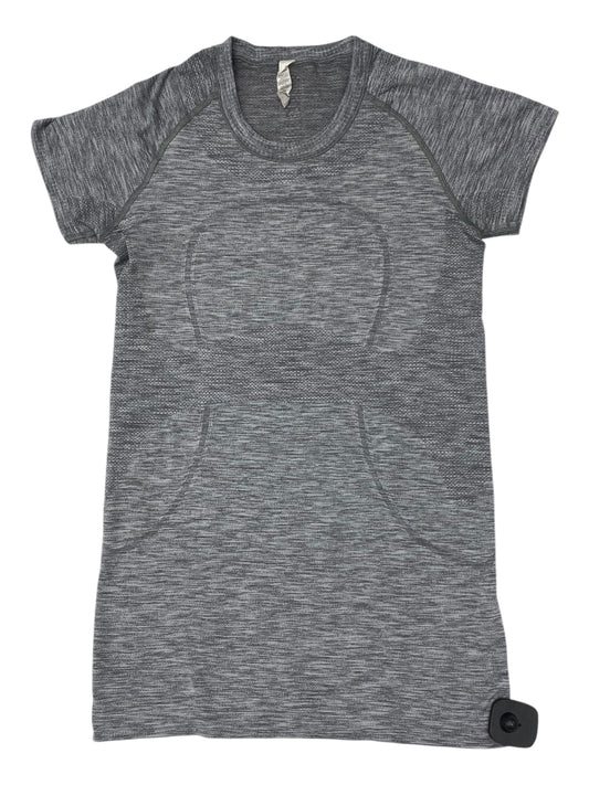 Athletic Top Ss By Lululemon In Grey, Size:8