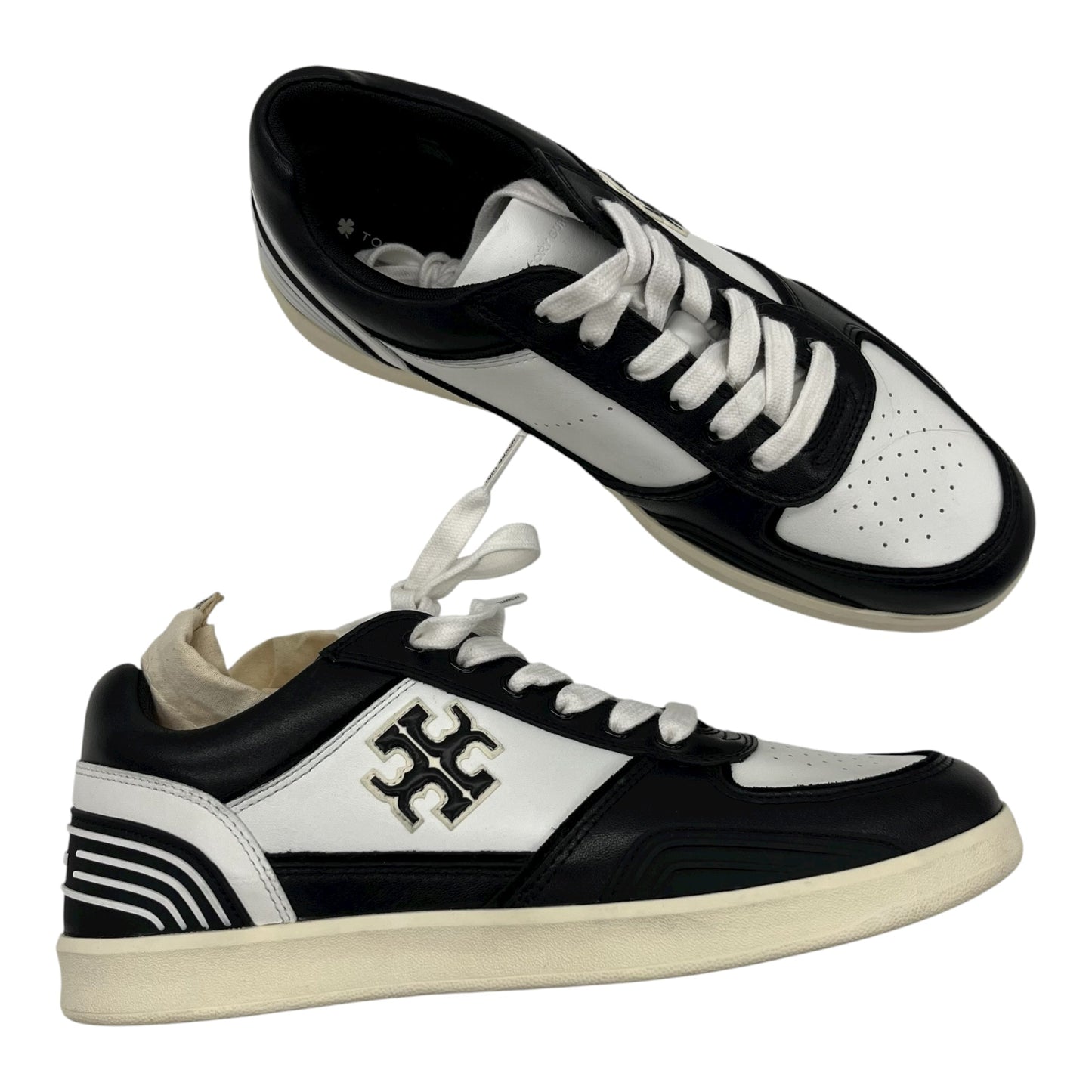 Shoes Designer By Tory Burch In Black & White, Size:9