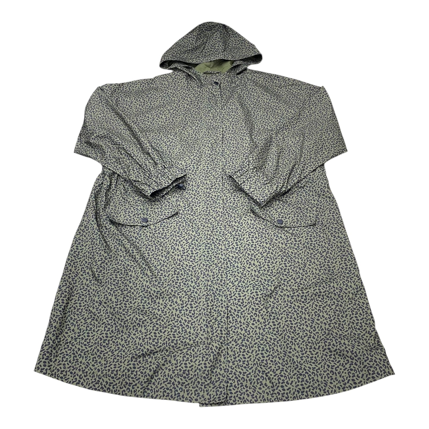 Jacket Windbreaker By J. Jill In Black & Green, Size:Xl