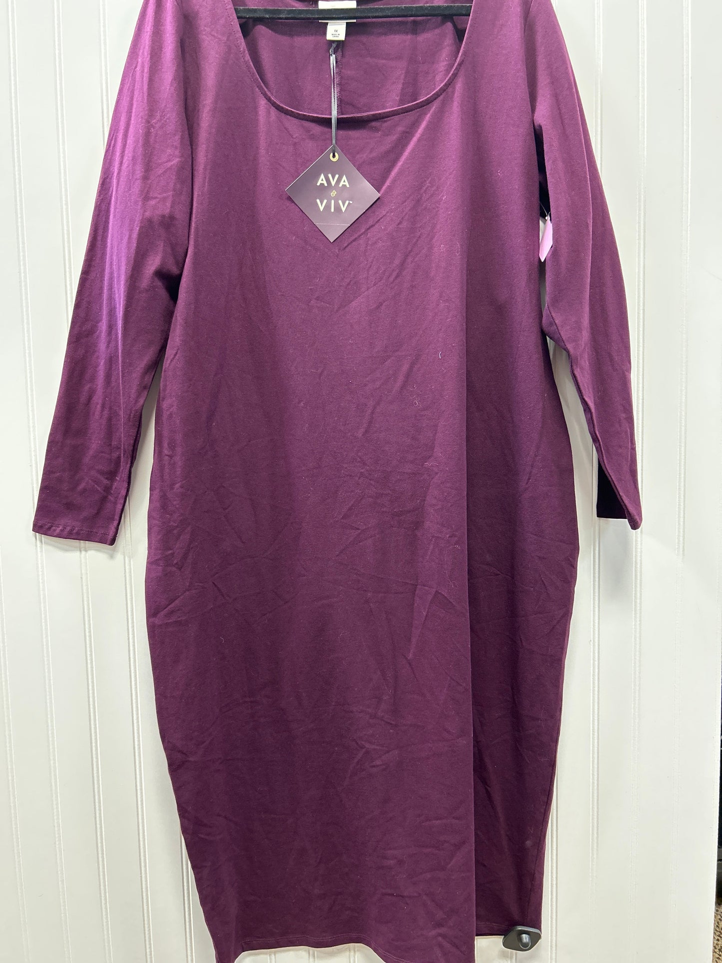Dress Casual Maxi By Ava & Viv In Purple, Size:1X NWT
