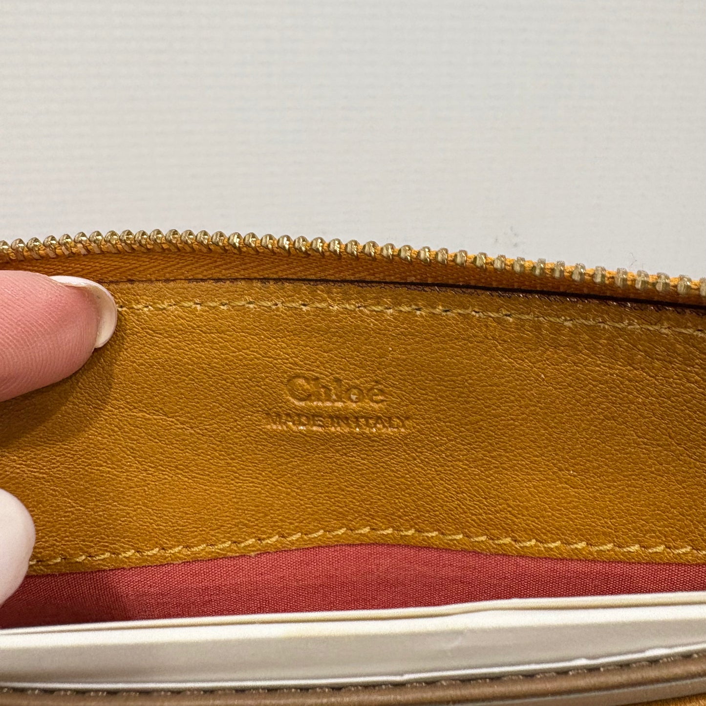 Wallet Luxury Designer By Chloe In Tan, Size:Medium