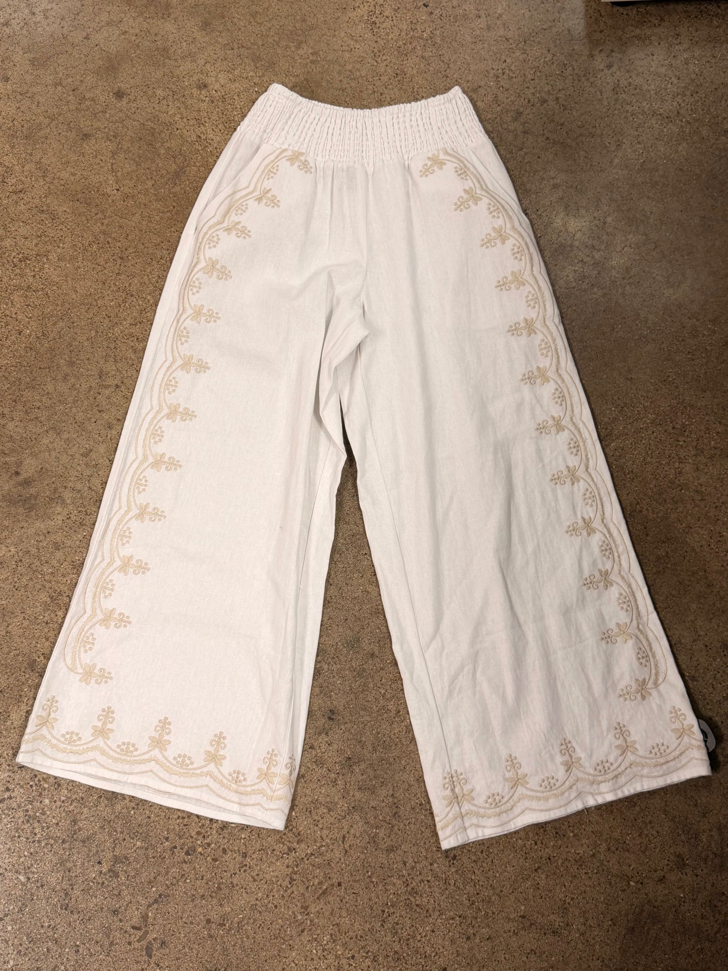 Pants Linen By Tahari In White, Size:S